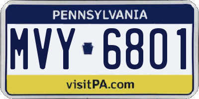 PA license plate MVY6801