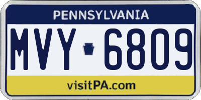 PA license plate MVY6809