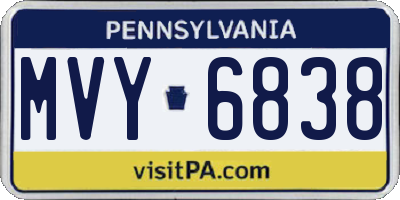 PA license plate MVY6838