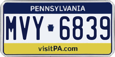 PA license plate MVY6839