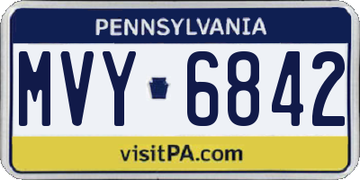 PA license plate MVY6842
