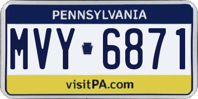 PA license plate MVY6871