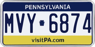 PA license plate MVY6874