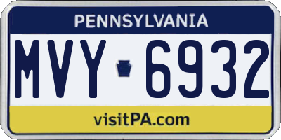 PA license plate MVY6932
