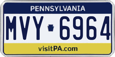 PA license plate MVY6964
