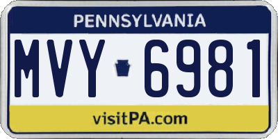 PA license plate MVY6981