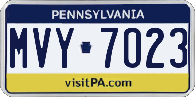 PA license plate MVY7023