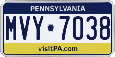 PA license plate MVY7038