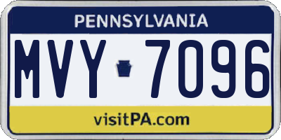 PA license plate MVY7096