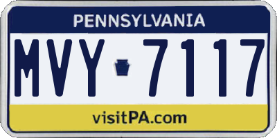 PA license plate MVY7117