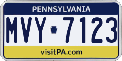 PA license plate MVY7123
