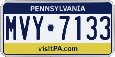 PA license plate MVY7133