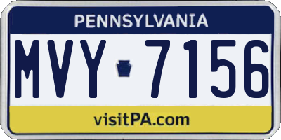 PA license plate MVY7156