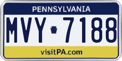 PA license plate MVY7188