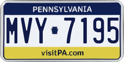 PA license plate MVY7195
