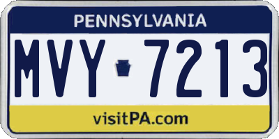 PA license plate MVY7213
