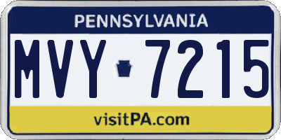 PA license plate MVY7215