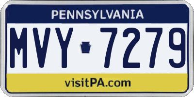 PA license plate MVY7279