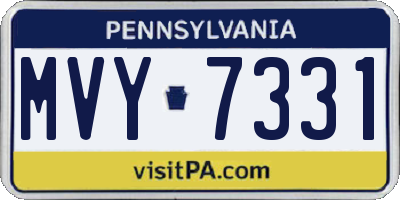 PA license plate MVY7331
