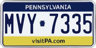 PA license plate MVY7335