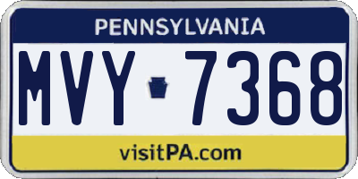 PA license plate MVY7368