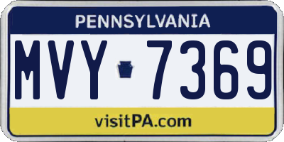 PA license plate MVY7369
