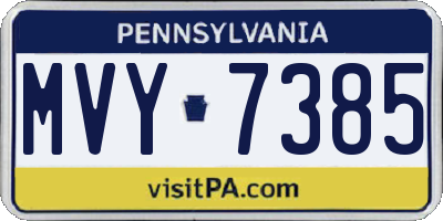 PA license plate MVY7385