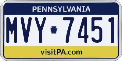 PA license plate MVY7451