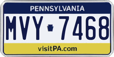 PA license plate MVY7468