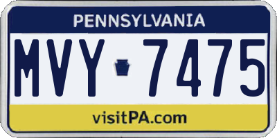 PA license plate MVY7475