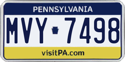 PA license plate MVY7498