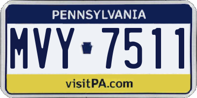 PA license plate MVY7511