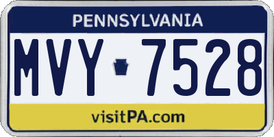 PA license plate MVY7528