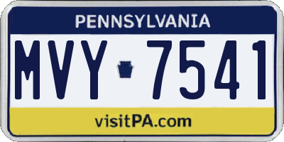 PA license plate MVY7541