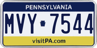 PA license plate MVY7544