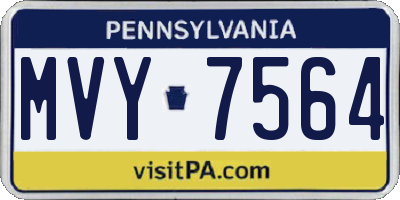 PA license plate MVY7564
