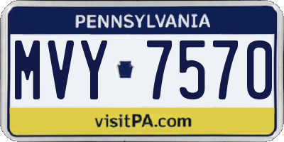 PA license plate MVY7570