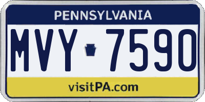 PA license plate MVY7590