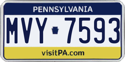 PA license plate MVY7593