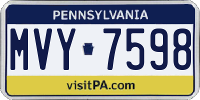 PA license plate MVY7598