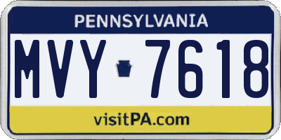 PA license plate MVY7618
