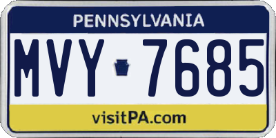 PA license plate MVY7685
