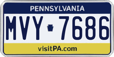 PA license plate MVY7686