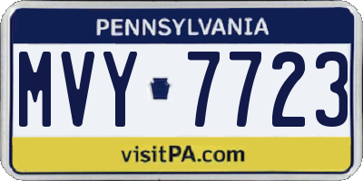 PA license plate MVY7723