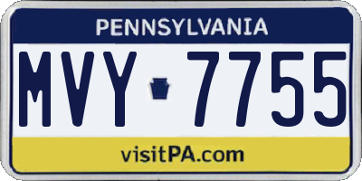 PA license plate MVY7755