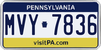 PA license plate MVY7836