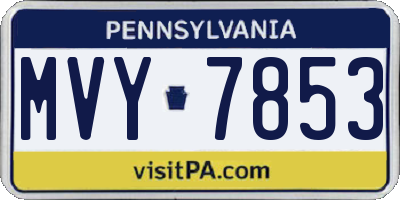 PA license plate MVY7853