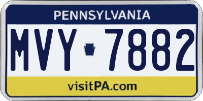 PA license plate MVY7882