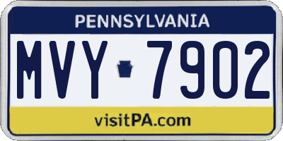 PA license plate MVY7902