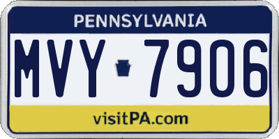 PA license plate MVY7906